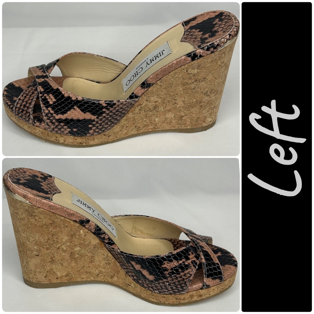 Jimmy Choo Almer 80 Snake-Effect Leather Sandals, 7.5, 37 1/2 - Picture 3 of 13